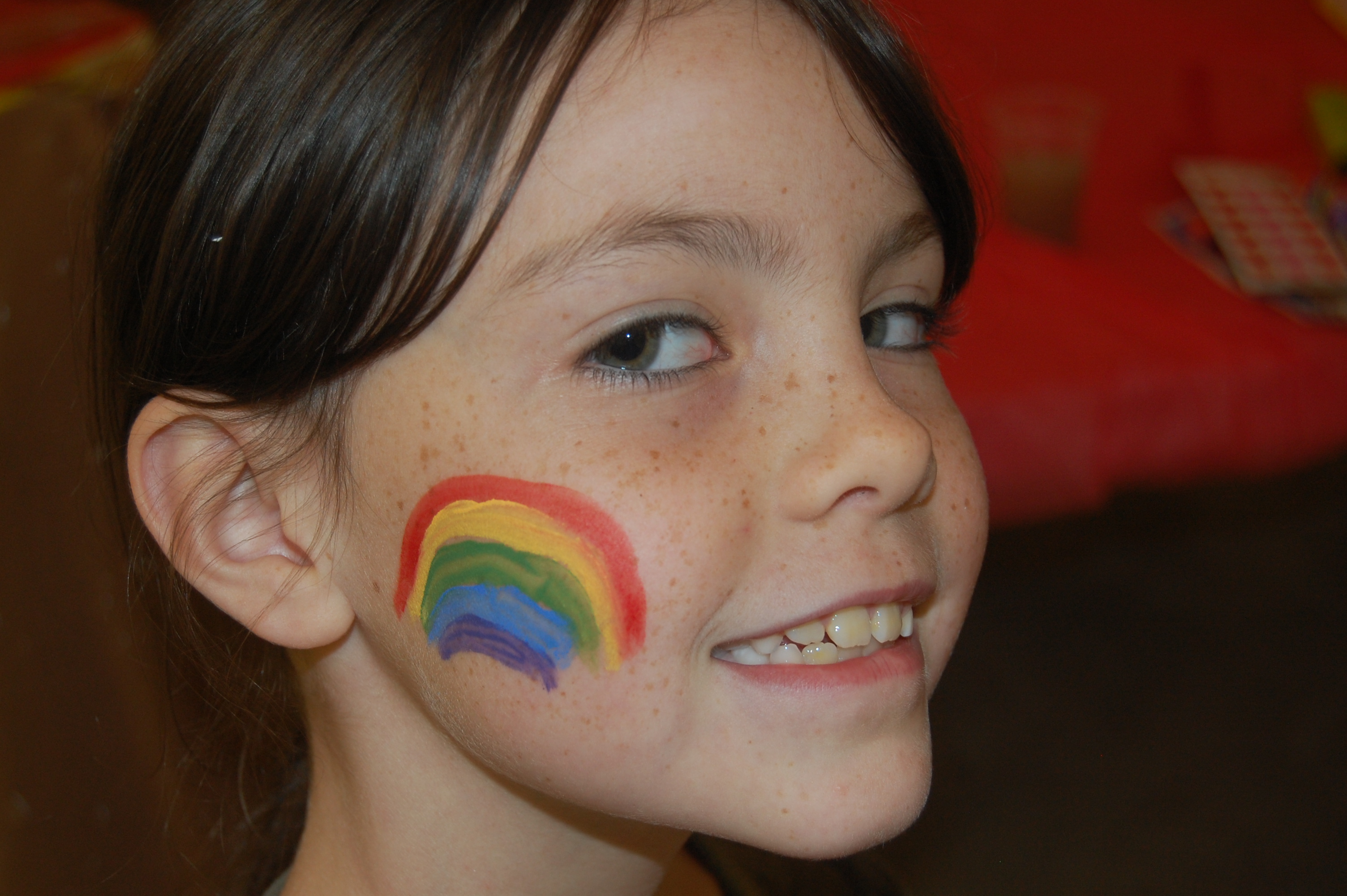 Hannah's painted face