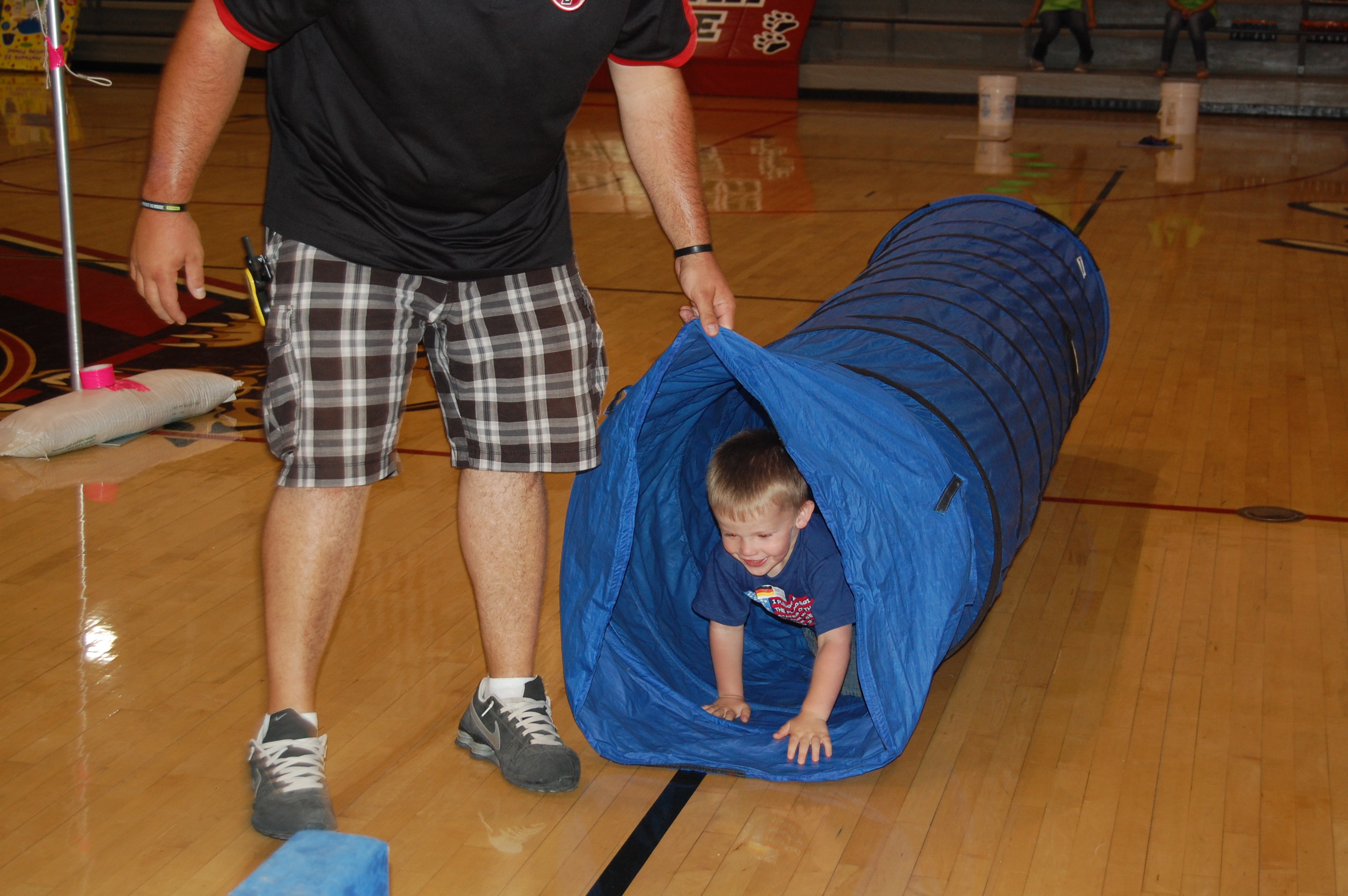 Corbin going through the tunnel