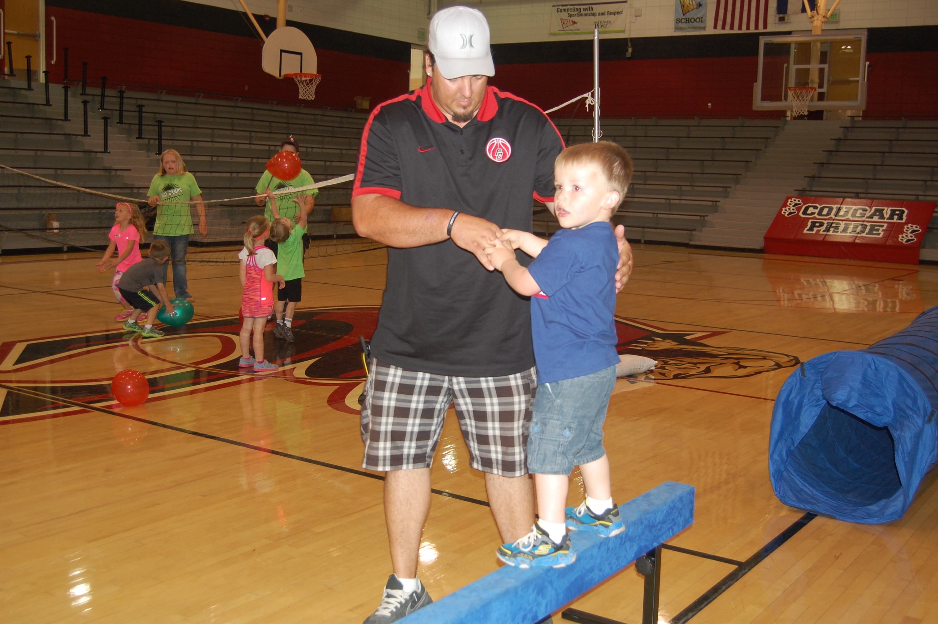 Justin helping Corbin