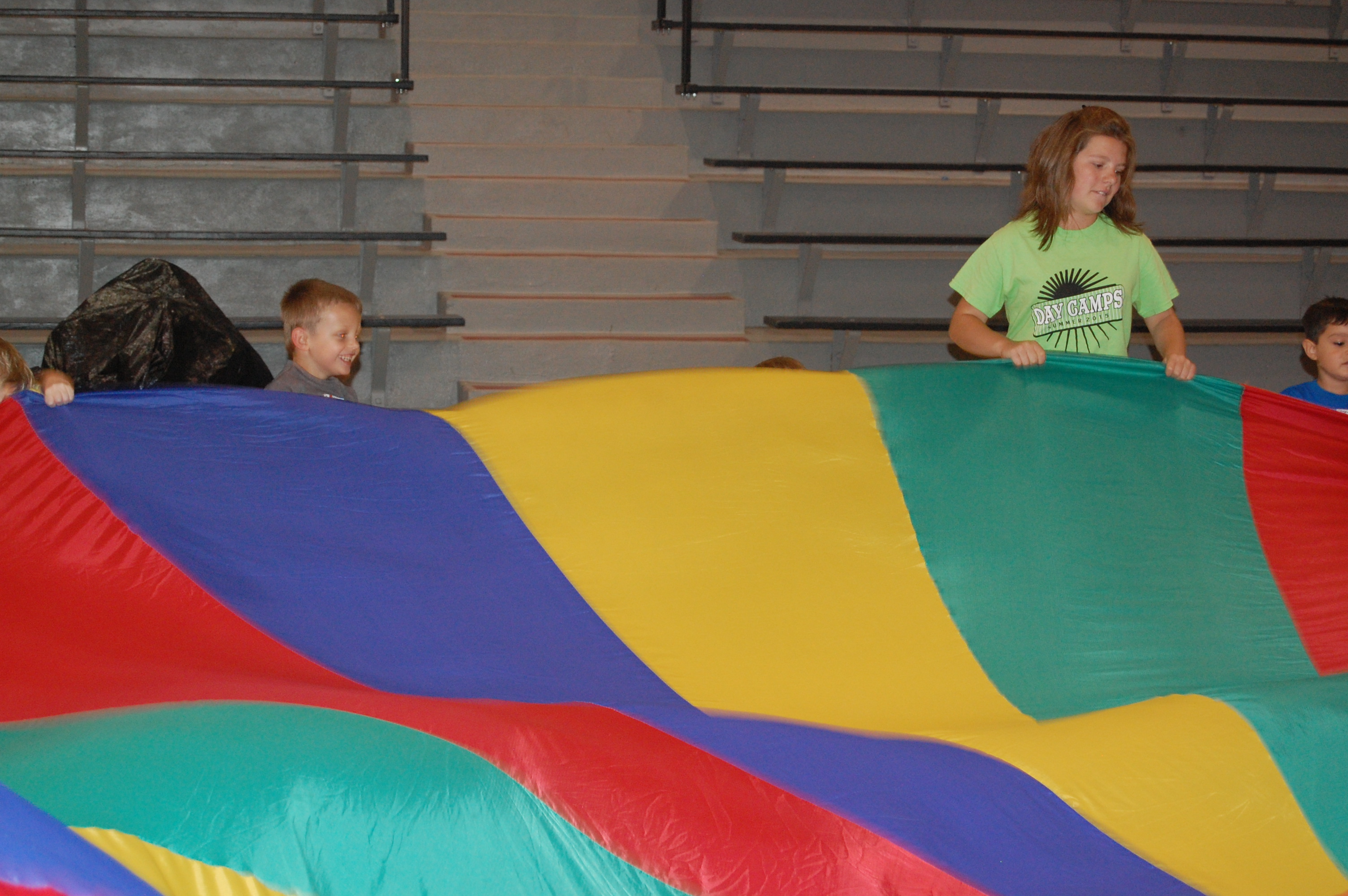 playing with the big umbrella