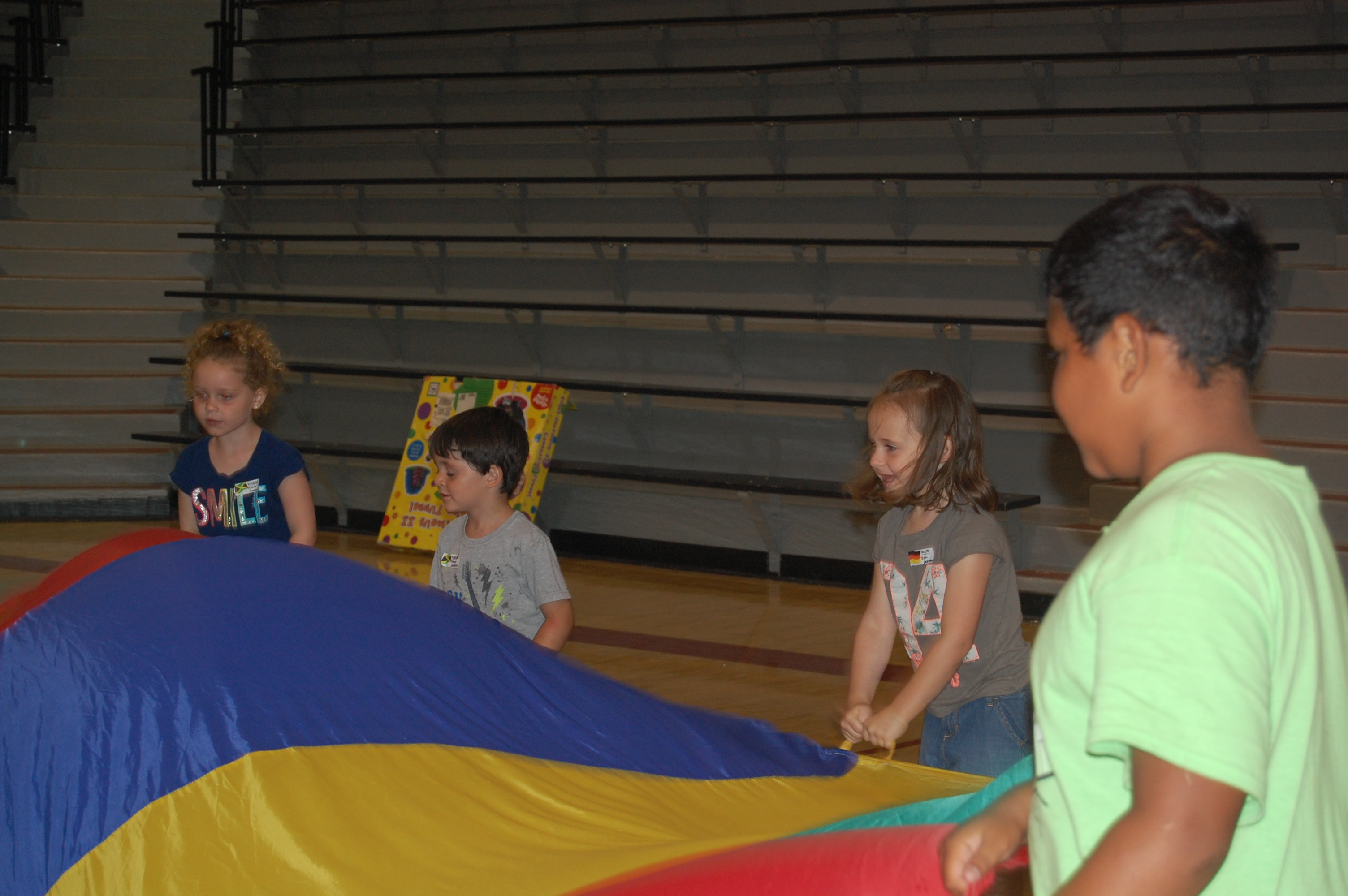 playing with the big umbrella