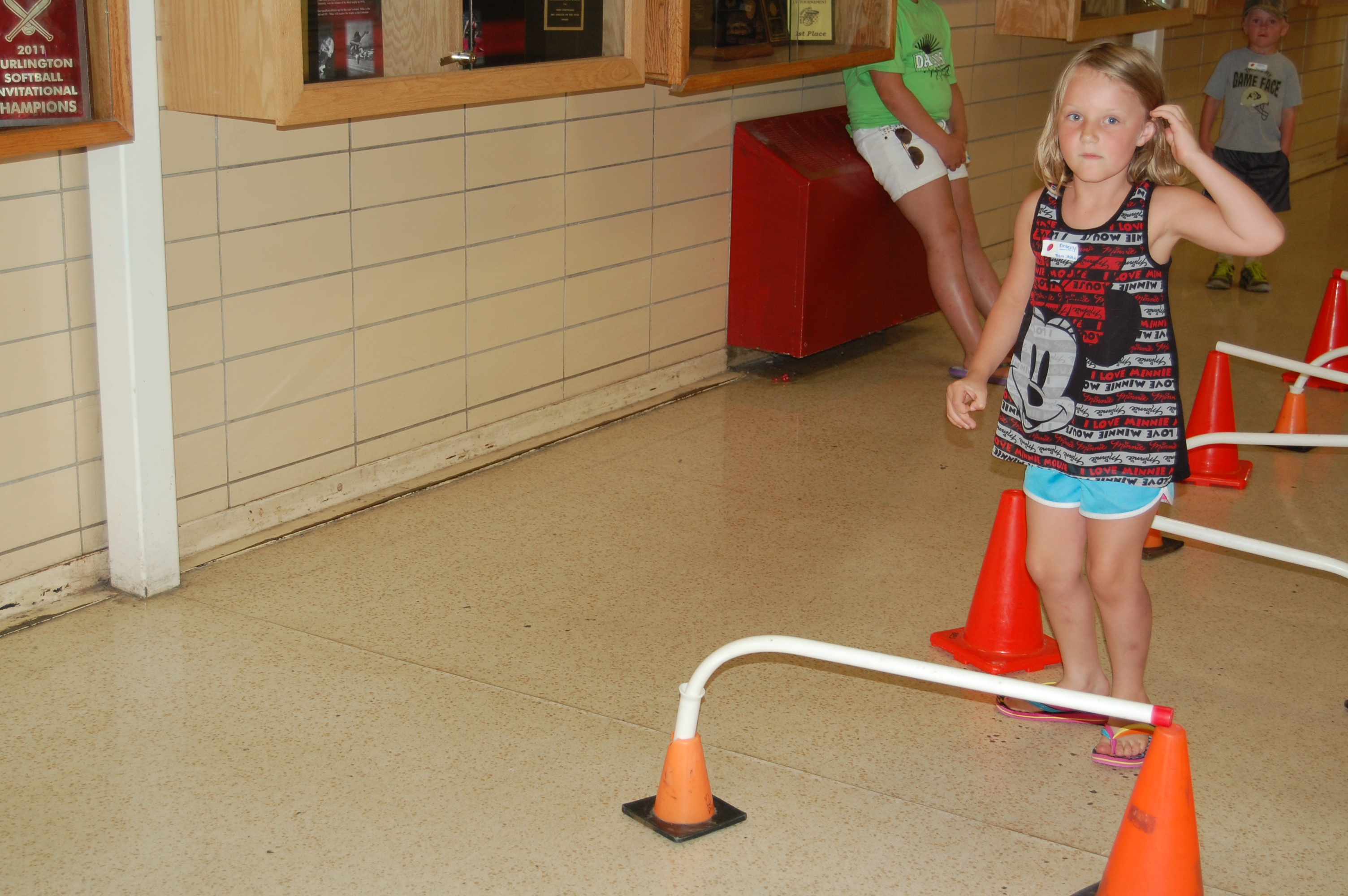 Emberly doing the hurdles