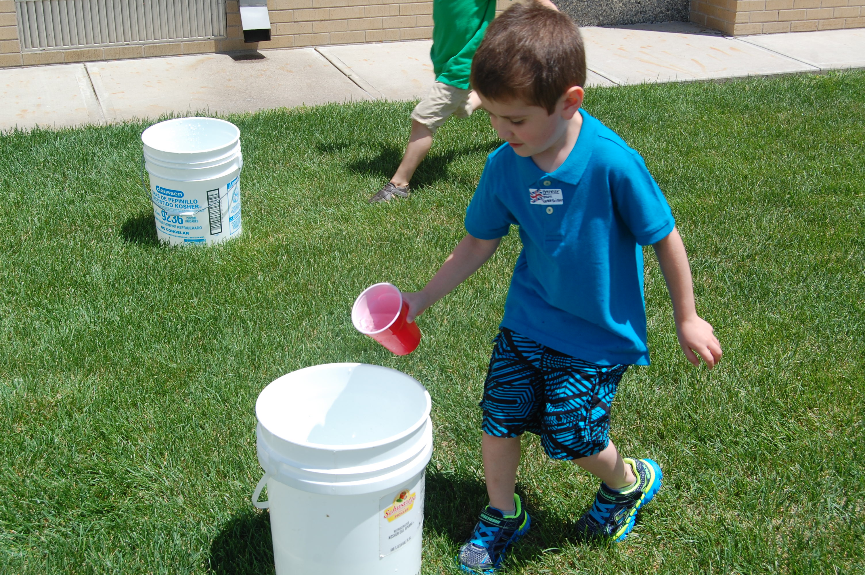 Brenner doing the water relay